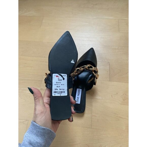 Steve madden BNWT "fancied" pointy toe chain slip on mule women NEW - Picture 5 of 8